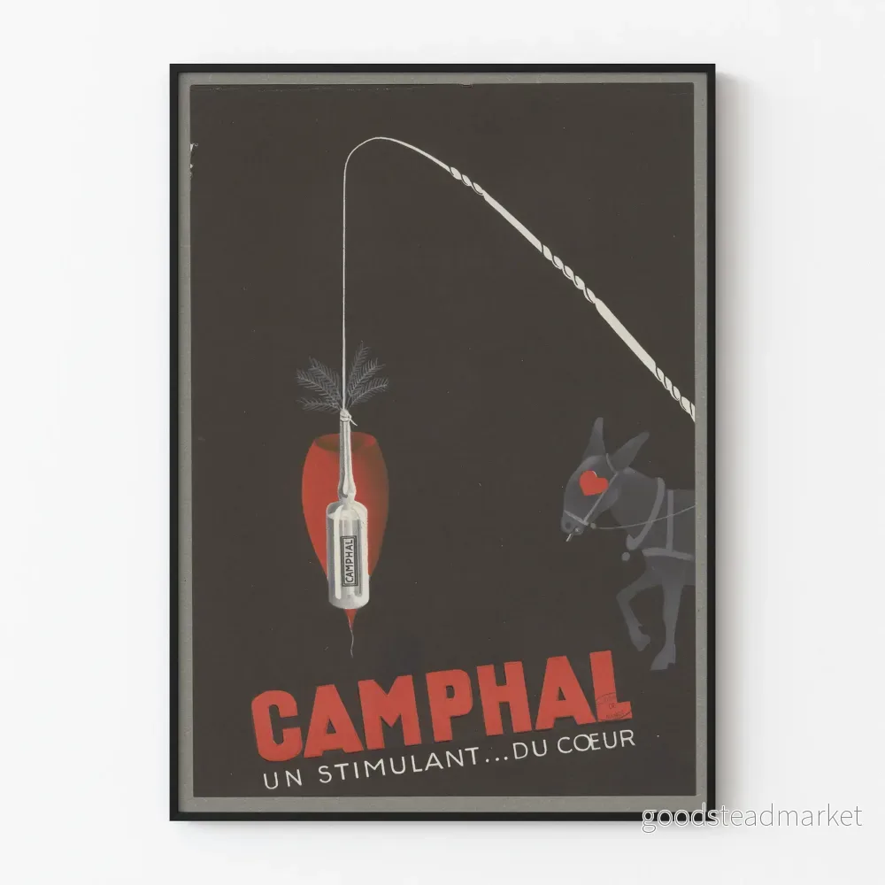 Vintage reklamposter för Camphal hjärtstimulerare