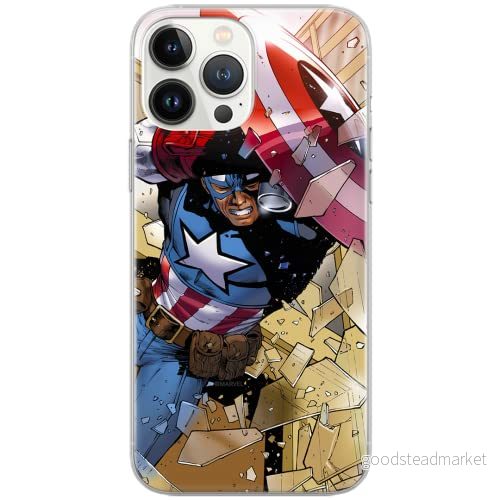ERT GROUP mobiltelefonfodral för Iphone 13 PRO MAX originalt och officiellt licensierat Marvel mönster Captain America 021 Vit optimalt anpassad, fodral tillverkad av TPU plast 5903932926231