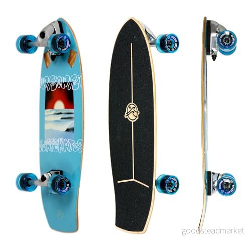 Flow Surf Skridskor Grom 29 tum blå surfskateboard med snideri lastbil 653559355598