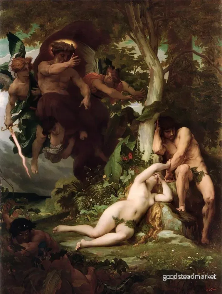 L'expulsion d'Adam et Ève du jardin du paradis - Alexandre Cabanel | Konsttryck - Bild 2