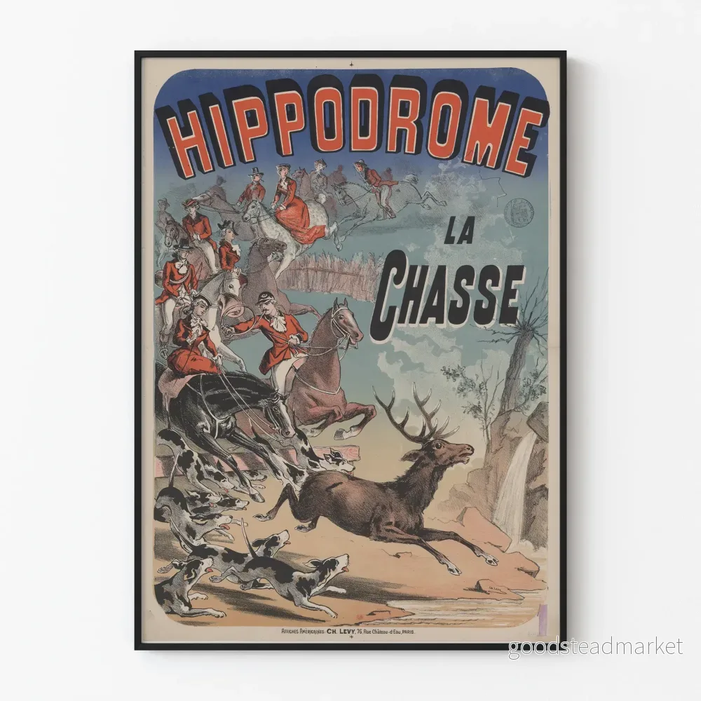 Hippodromposter La Chasse – Vintage hästdekoration för vägg Hippodromposter La Chasse – Vintage hästdekoration för vägg