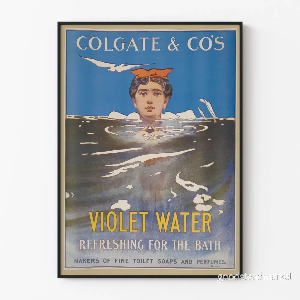 Vintageposter Colgate & Co Violet Water Väggdekoration