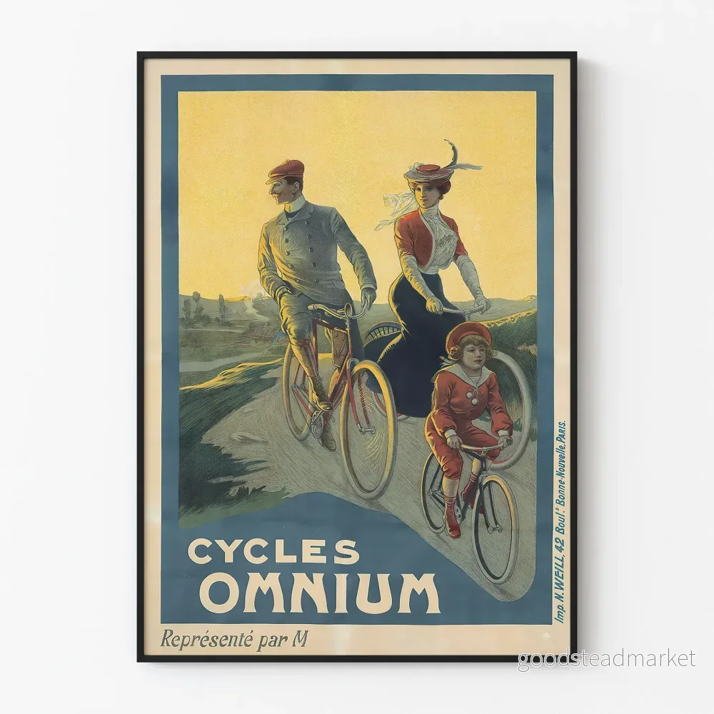 Vintageposter Cycles Omnium väggdekoration