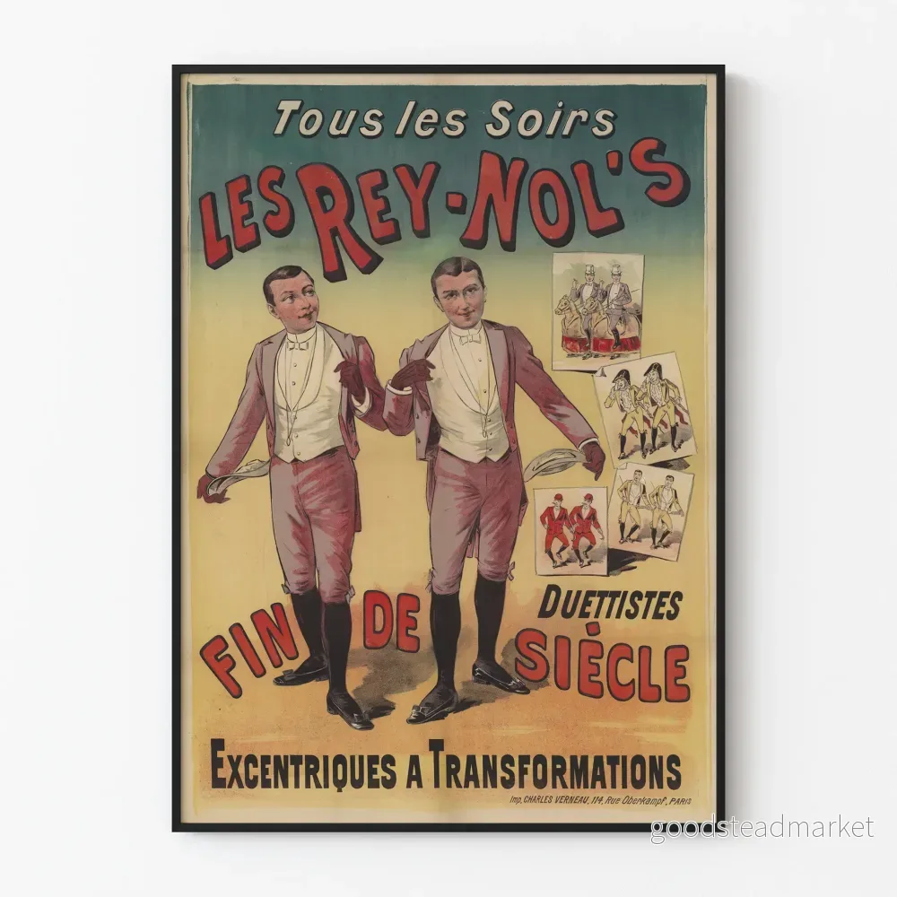 Vintageposter Les Rey-Nol's Duo Fin de Siècle
