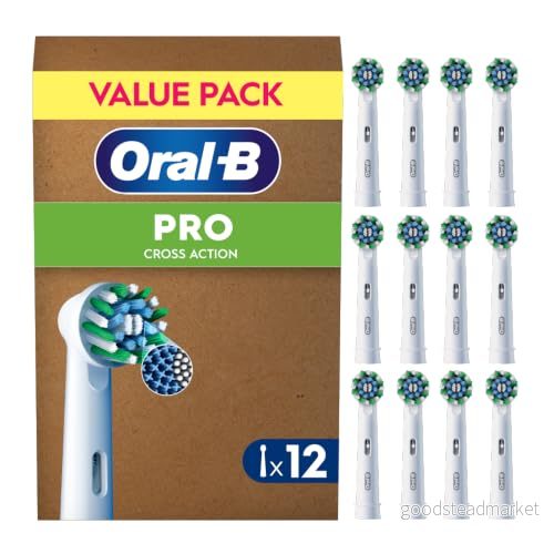 Oral-B Cross Action Borsthuvuden 12 st Vit 8006540859827