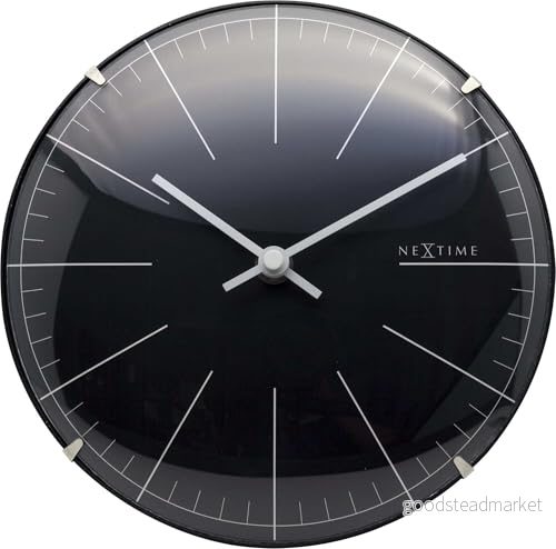 NeXtime Bordsklocka Ø 20 cm glas svart ’Big Stripe Mini Dome’, 3506ZW 8717713019671 NeXtime Bordsklocka Ø 20 cm glas svart ’Big Stripe Mini Dome’, 3506ZW 8717713019671