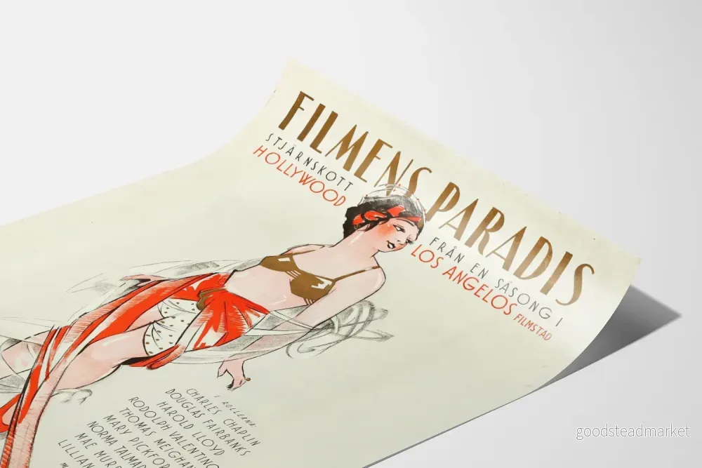 Vintageposter Filmen's Paradis Hollywood Los Angeles - Bild 3