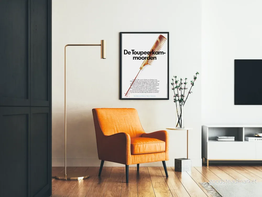 Vintage reklamposter av De Toupeerkammoorden med blodig kam - Bild 2