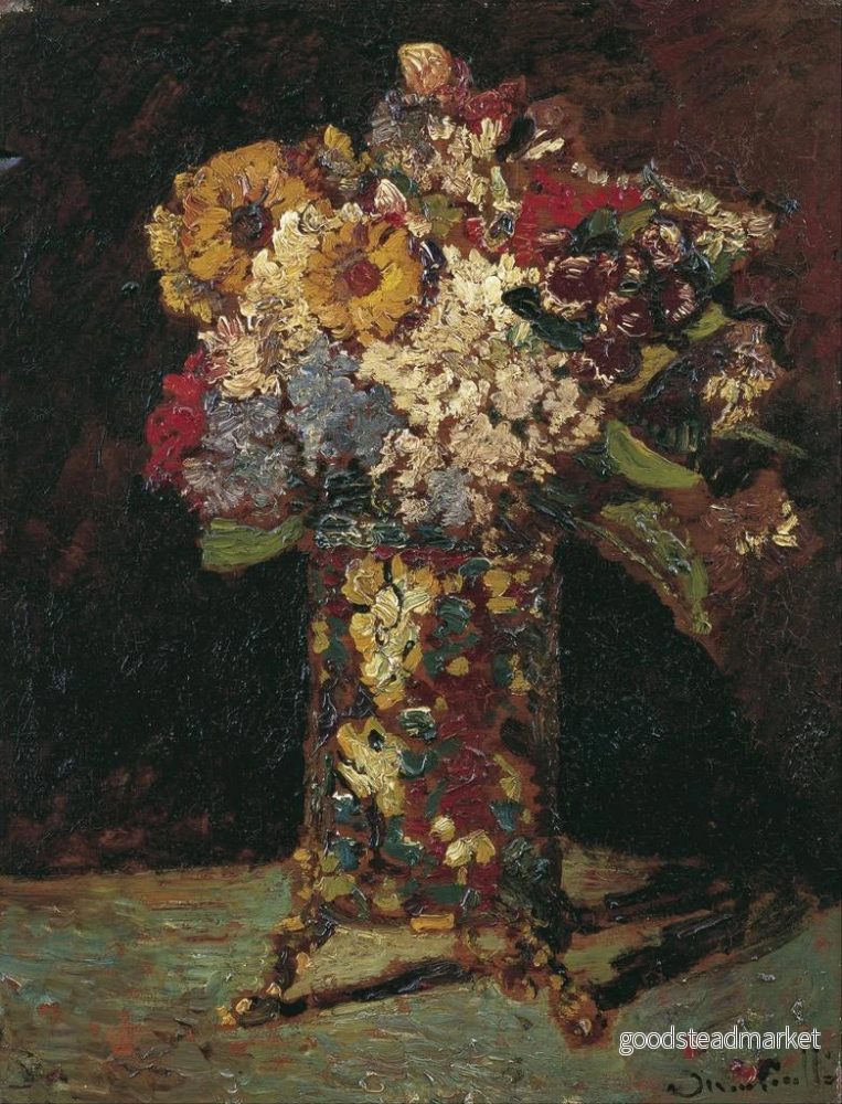 Målning av blomsterstilleben - Adolphe Monticelli | Konsttryck - Bild 2