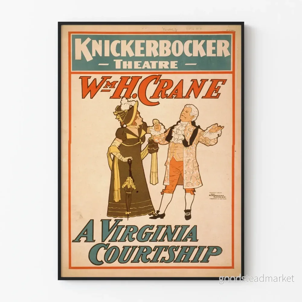 Vintageaffisch teater Knickerbocker A Virginia Courtship