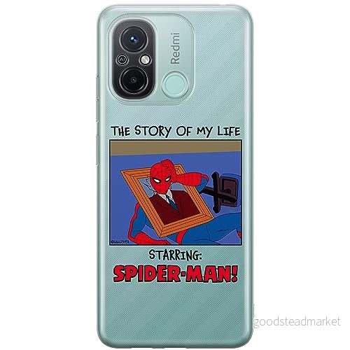 ERT GROUP mobiltelefonfodral för Xiaomi REDMI 12C/ 11A originalt och officiellt licensierat Marvel mönster Spider Man 036 anpassad till formen på mobiltelefonen, gedeeltelijk transparant 5905795012496