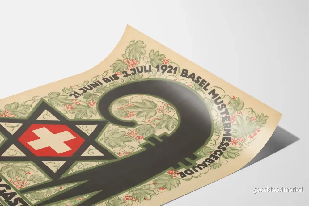 Vintageposter för utställning av schweizisk gästgivareverksamhet 1921 - Bild 3
