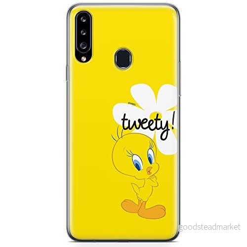 ERT GROUP mobiltelefonfodral för Samsung A20S originalt och officiellt licensierat Looney Tunes mönster Tweety 005 optimalt anpassad till formen på mobiltelefonen, fodral tillverkad av TPU plast 5904805443374
