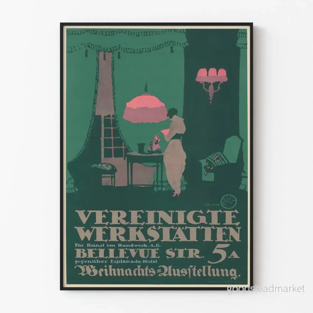 Vintageposter Vereinigte Werkstätten julutställning Vintageposter Vereinigte Werkstätten julutställning
