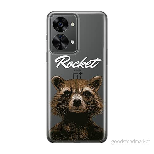 ERT GROUP mobiltelefonfodral för Oneplus NORD 2T 5G originalt och officiellt licensierat Marvel mönster Rocket 006 optimalt anpassad till formen på mobiltelefonen, gedeeltelijk transparant 5905511267506