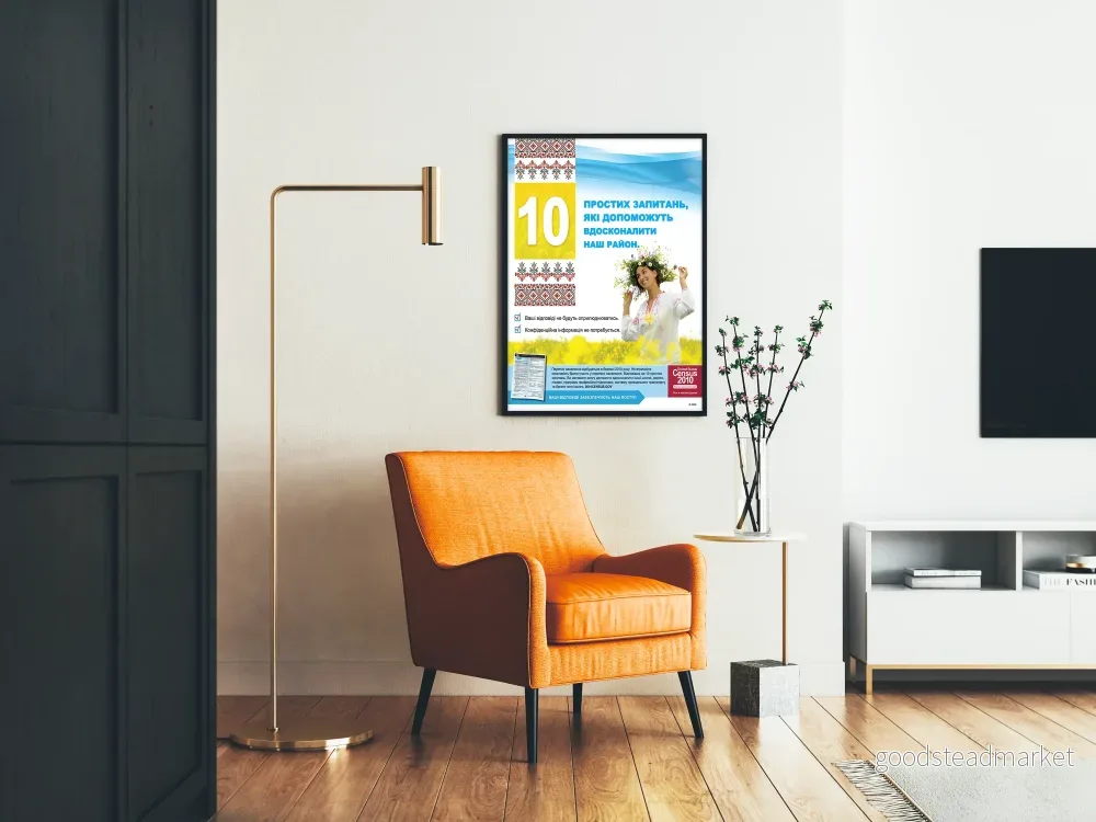 Ukrainsk poster 10 frågor för att förbättra vårt kvarter - Kulturell väggdekoration - Bild 2