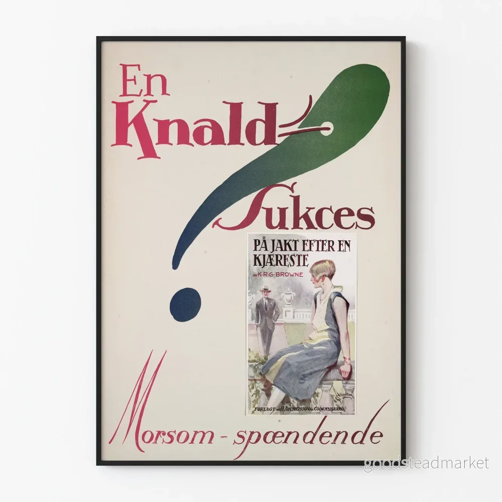 Vintage poster för väggdekoration En Knald Sukces med retrodesign