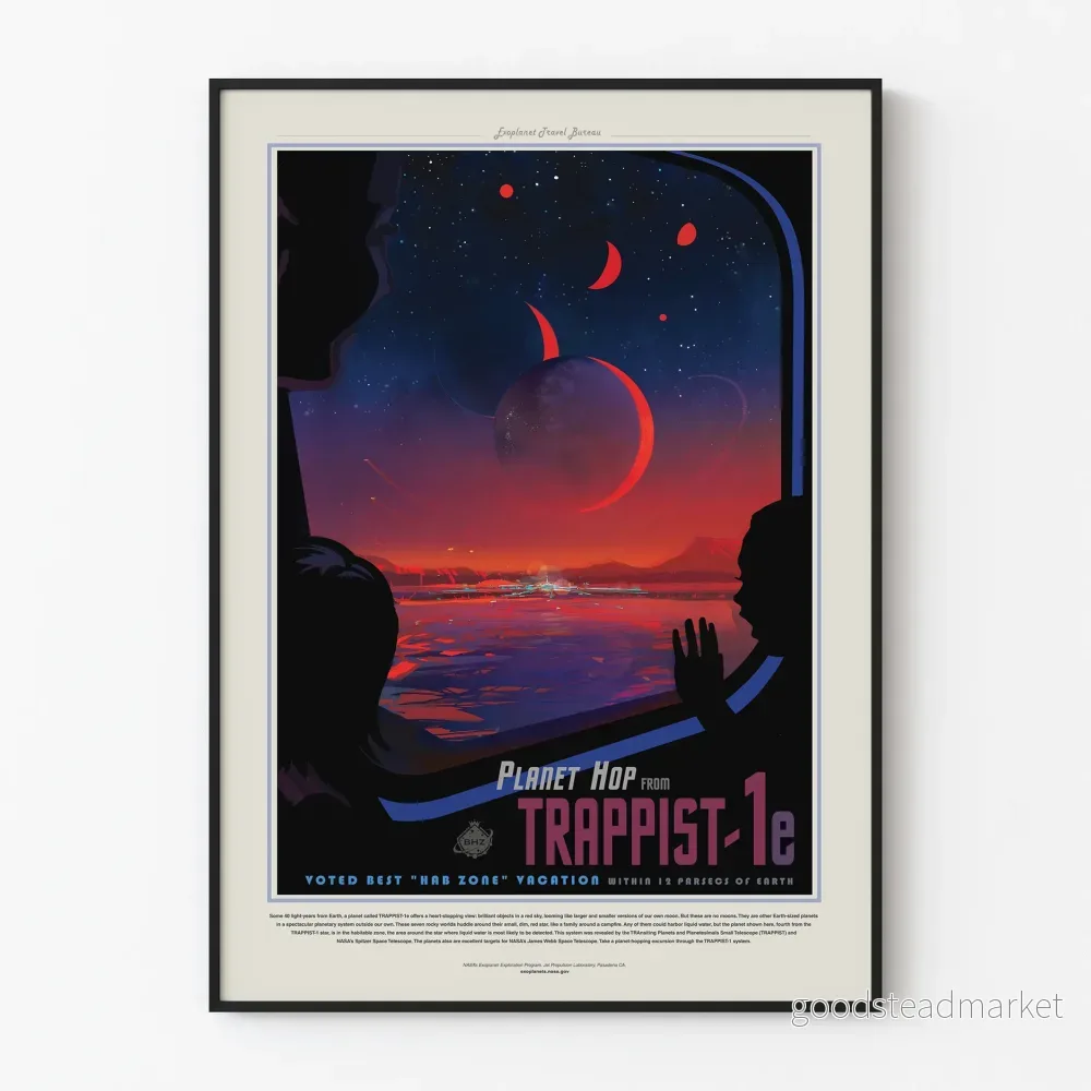 Dekorativ poster Trappist-1e – Science-fiction poster för rymden Dekorativ poster Trappist-1e – Science-fiction poster för rymden