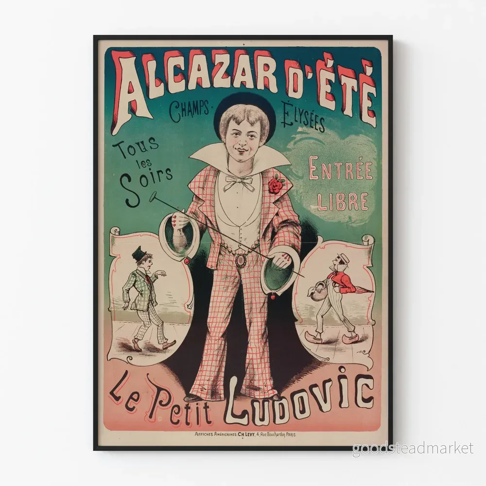 Vintageposter Alcazar sommar Le Petit Ludovic Champs-Élysées