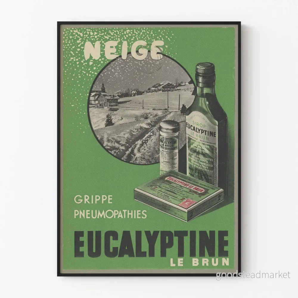 Vintageposter Eucalyptine Le Brun retro väggdekoration