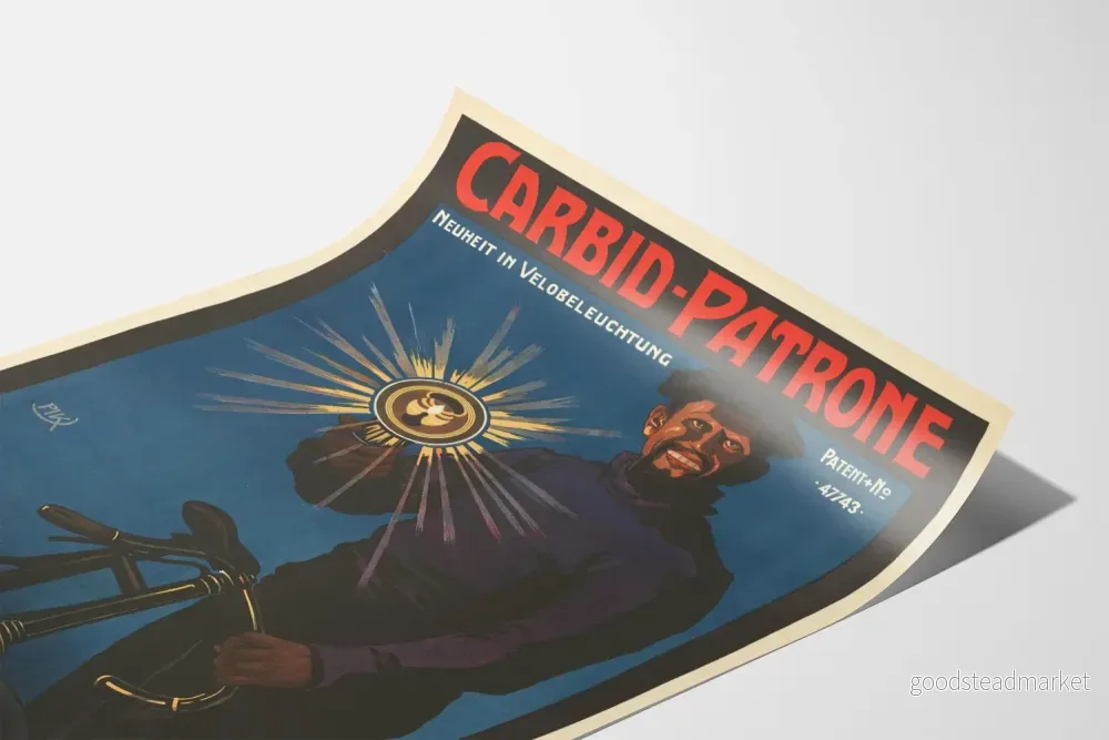 Vintageposter för karbidpatron-lampa för cykel - Bild 3