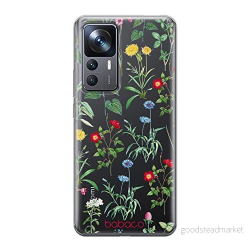 ERT GROUP mobiltelefonfodral för Xiaomi 12T/12T pro/K50 Ultra originalt och officiellt licensierat Babaco mönster Flowers 042 optimalt anpassad till formen på mobiltelefonen, gedeeltelijk transparant 5905511581824