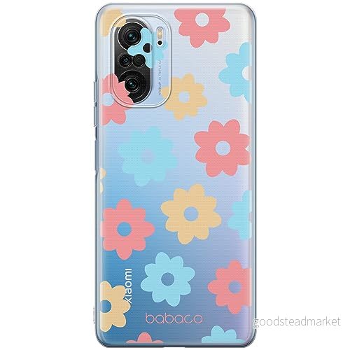 ERT GROUP mobiltelefonfodral för Xiaomi MI 11i/ REDMI K40/K40 PRO/POCO F3/ F3 PRO originalt och officiellt licensierat Babaco mönster Flowers 011, gedeeltelijk transparant 5905511883096