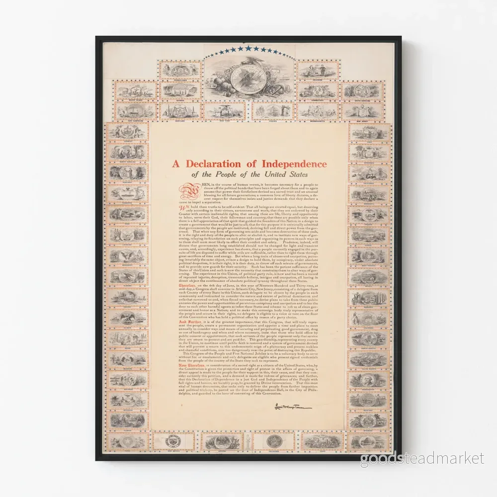 Väggposter av USA:s självständighetsförklaring - Vintage-stil