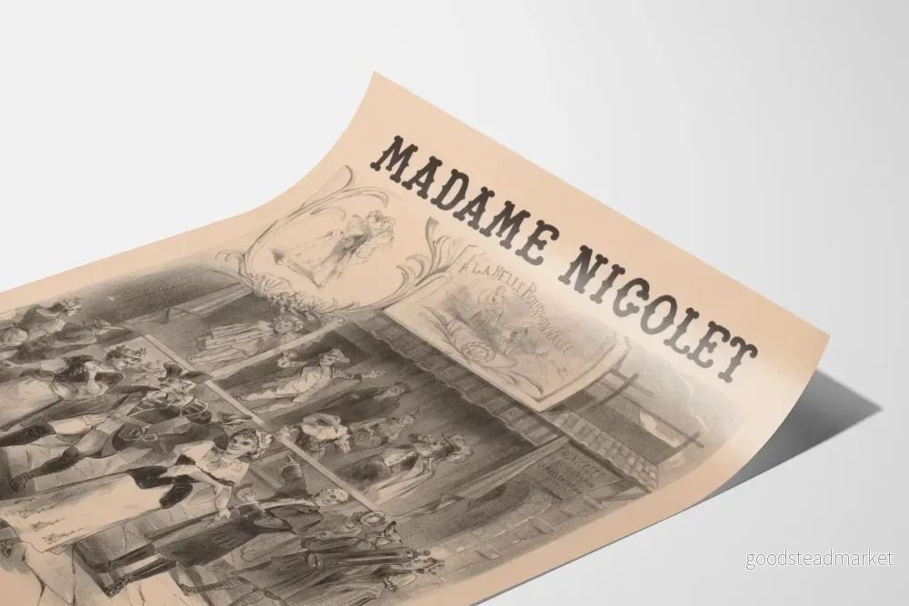 Vintageaffisch Opérette Madame Nicolet - Väggdekoration Teater Gammal - Bild 3