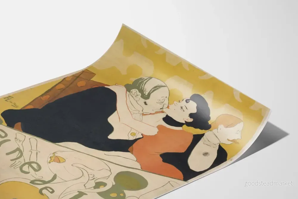 Vintageposter 'Reine de Joie' av Victor Joze för väggdekoration - Bild 3