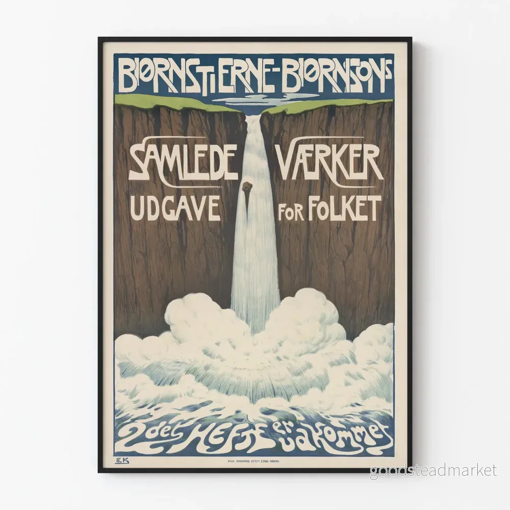 Dekorativ poster av vattenfallet Björnstjerne Björnson
