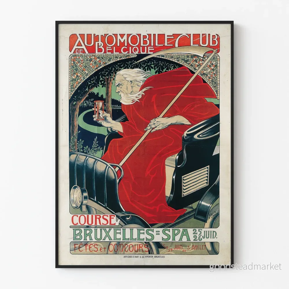 Automobilklubben i Belgien – Körning Bruxelles-Spas Poster Automobilklubben i Belgien – Körning Bruxelles-Spas Poster