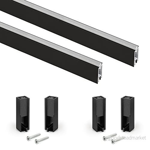 Emuca 0,75 m Luxe skåp rörsats, svart färg, aluminium och teknoplast, 1 kit 8432393302140