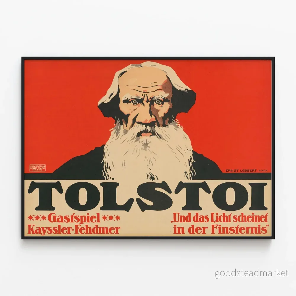 Vintageaffisch Tolstoj – Konstnärlig väggdekoration
