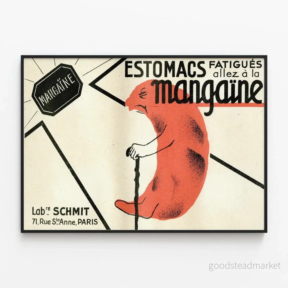 Vintageaffisch Mangäine - Väggdekoration Hälsa och Välbefinnande