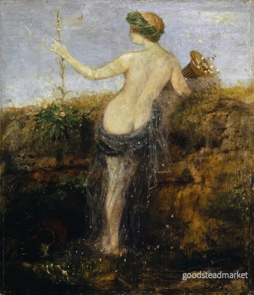 Målning Nymphe à la corne d'abondance - Arnold Böcklin | Konsttryck - Bild 2