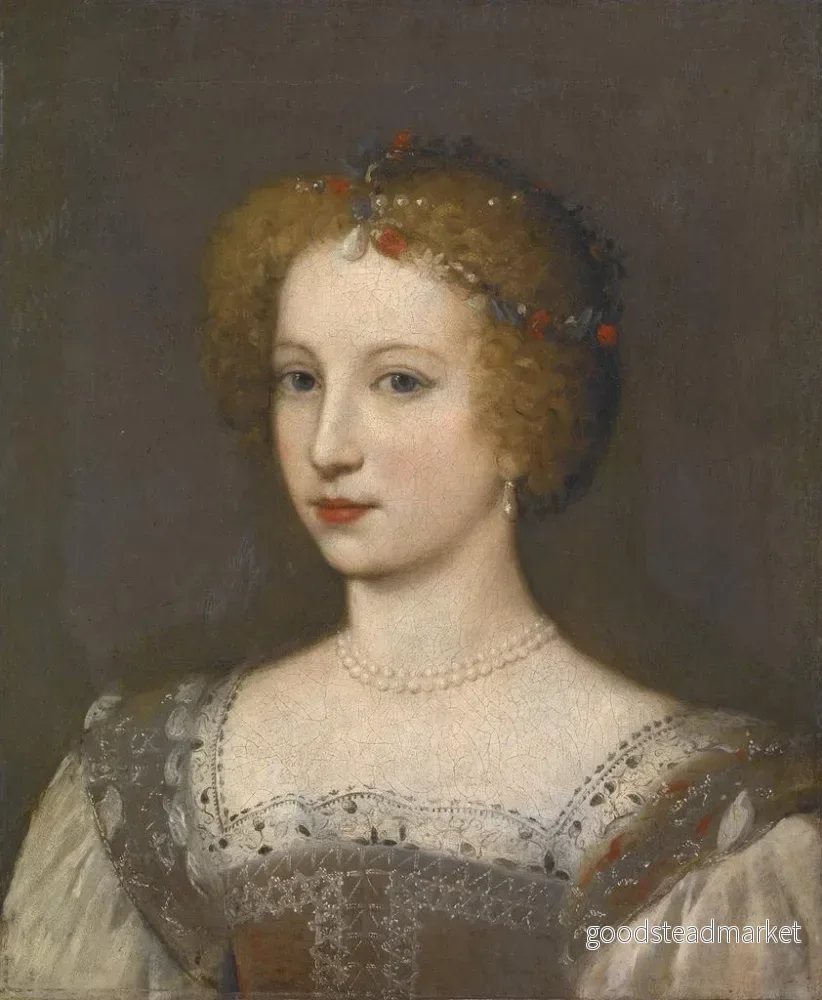 Målning Portrait d'une dame (conflit de cas) - Anonym | Konsttryck - Bild 2