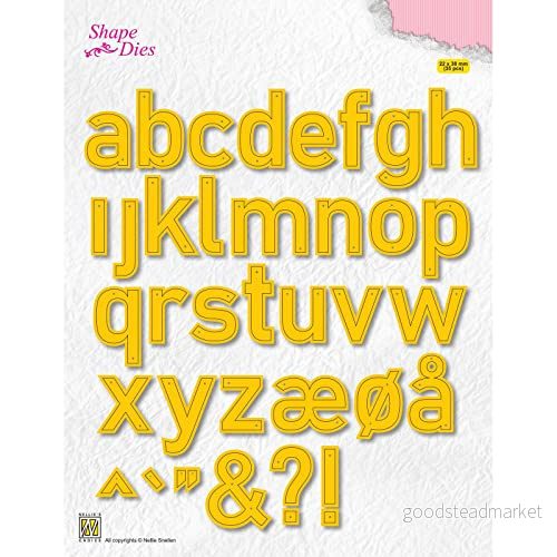 Nellie's Choice Shape Dies Alfabet Bokstäver 35 Cutting och Skärschablon på 2,2 x 3,8 cm för Korttillverkning, Pyssel, Scrapbooking, Hantverk DIY Lämplig Stansmaskiner 8719743095137