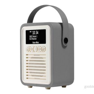 ViewQuest Retro Mini Bärbar DAB radio 5 Watt grå 5060470531805