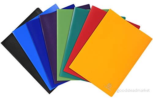 Exacompta 8570E Premium mapp av ogenomskinlig plast DIN A4 med 70 genomskinliga fodral, 140 visningar, perfekt för skola och kontor portfölj, broschyrväska, 1 st slumpmässig färg 3130630085706