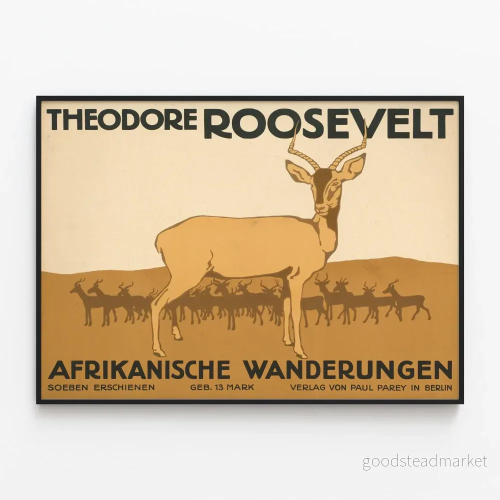 Vintageposter Theodore Roosevelt - Afrikanska vandringar