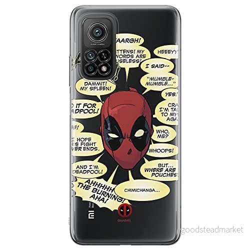 ERT GROUP mobiltelefonfodral för Xiaomi MI 10T 5G / PRO originalt och officiellt licensierat Marvel mönster Deadpool 008 anpassad till formen på mobiltelefonen, gedeeltelijk transparant 5903040349854