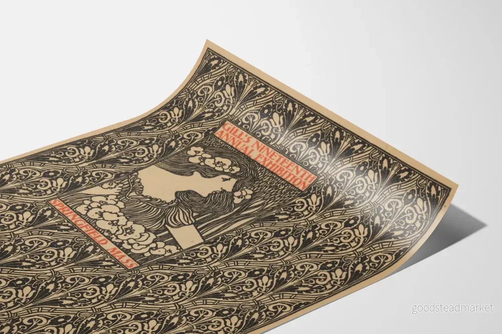 Vintage dekorativ poster Gill's Nineteenth Annual Exhibition 1886 - Bild 3