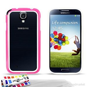 BumperSAMSUNG I9500 / GALAXY S4 [Le Bumper Colors” Premium] [Rosa OCH vit] från MUZZANO + 3 Filmer ”UltraClear” STILET & PADE UlTIMA, ELEGANT HÅLLBAR stötskydd för din SAMSUNG S 3662647096630