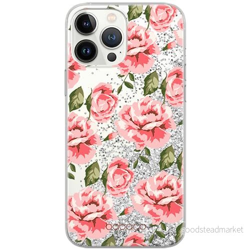 ERT GROUP mobiltelefonfodral för Apple Iphone 14 originalt och officiellt licensierat Babaco mönster Flowers 013 optimalt anpassad till formen på mobiltelefonen, med glitter overflow effekt 5905511596682