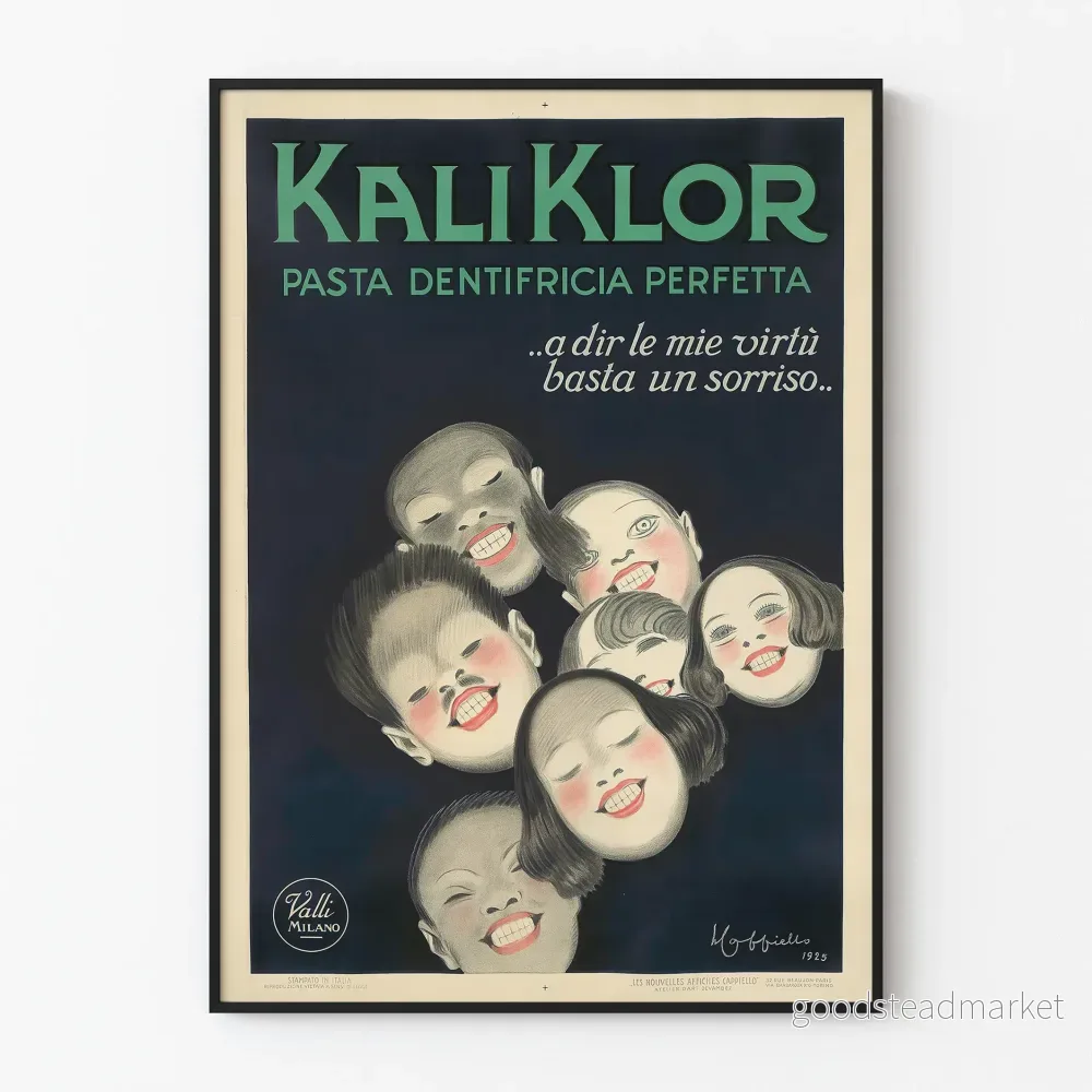 Vintageposter Kali Klor Tandkräm Perfekt