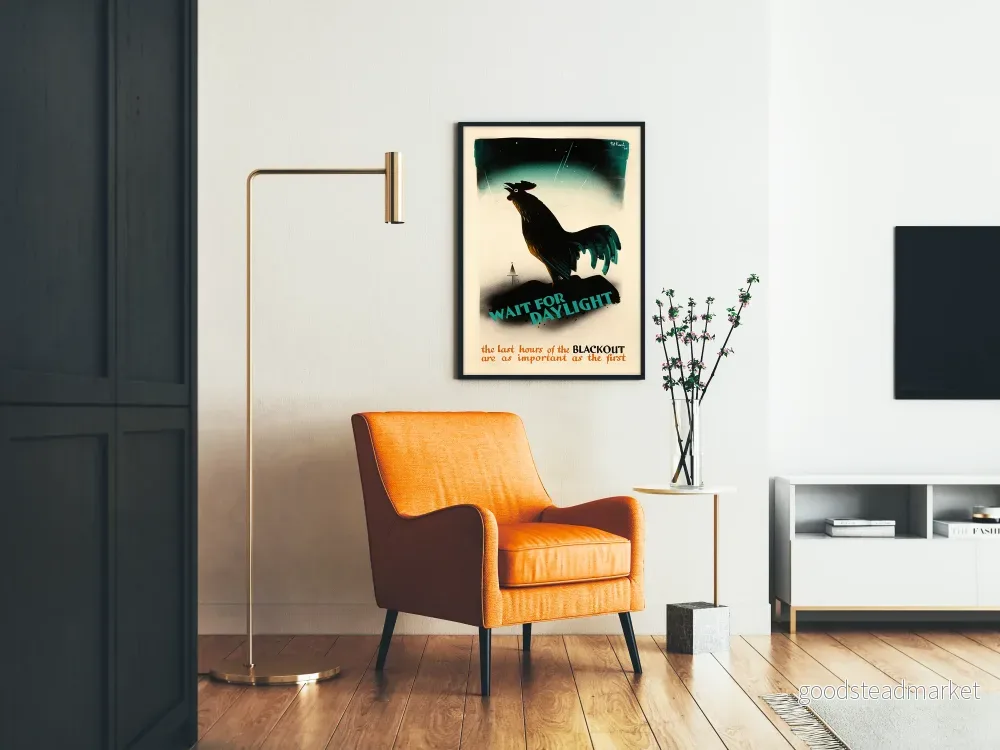 Väggposter för inredning Coq « Wait For Daylight » vintage - Bild 2