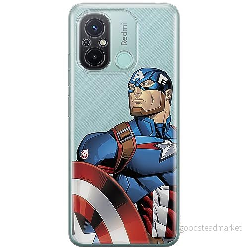 ERT GROUP mobiltelefonfodral för Xiaomi REDMI 12C/ 11A originalt och officiellt licensierat Marvel mönster Capitan America 011 anpassad till formen på mobiltelefonen, gedeeltelijk transparant 5905511845643