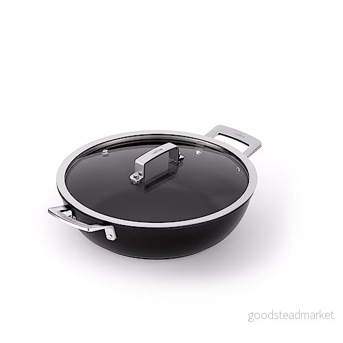 Valira 28 cm Aire non stick medelhavs hög kvalitet grytfat & lock, svart, ø 8411401021419