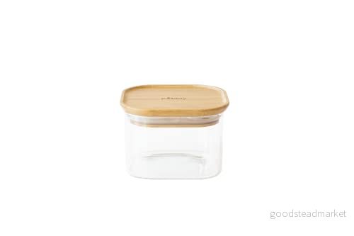 Pebbly Fyrkantig glas/bambu förvaringsbox 500 ml PKV 042 3760132815589